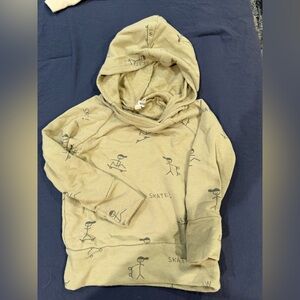 Little wedges small shop  Olive Graphic Hoodie with Skate Print